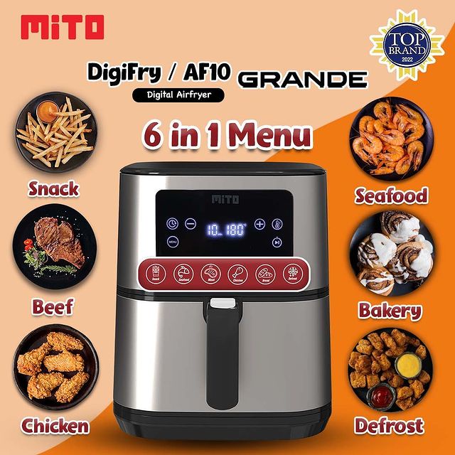 Air Fryer Mito Grande AF10 Kapasitas 6 Liter Garansi Resmi