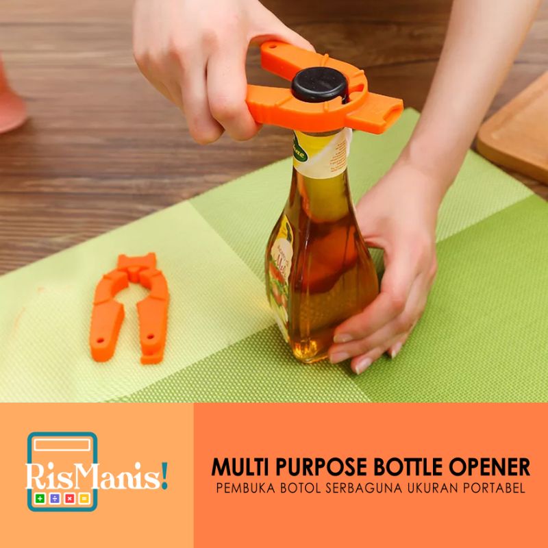 MULTI PURPOSE BOTTLE OPENER - Pembuka Botol Minum Serbaguna Alat Buka Kaleng Makanan Minuman Ringan Tutup Toples Ukuran Portable