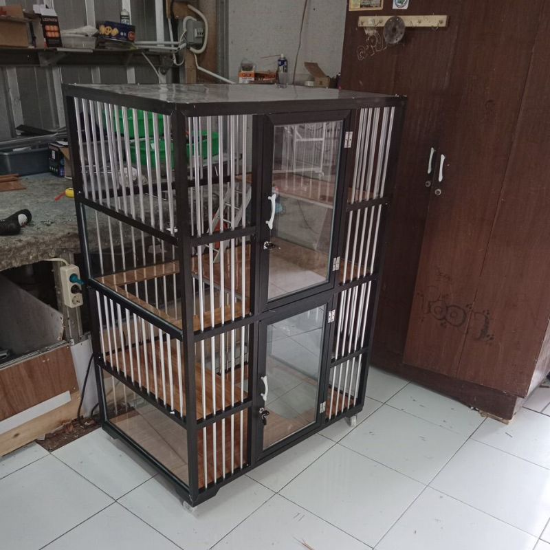 Kandang Kucing Alumunium 2 Kamar/ 2 Tingkat