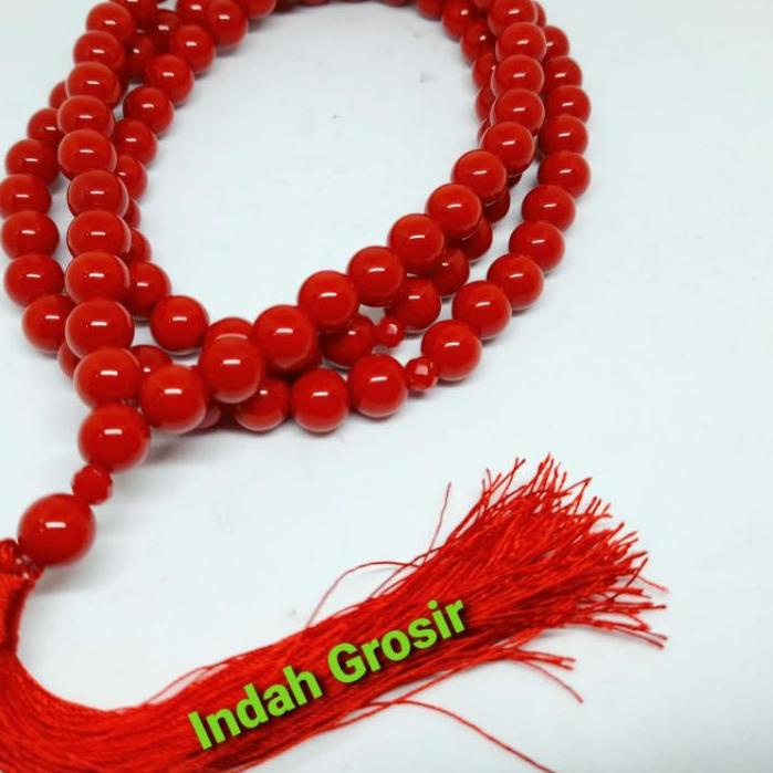 Terlaku.. TASBIH BATU MARJAN 10MM 99BUTIR ORIGINAL