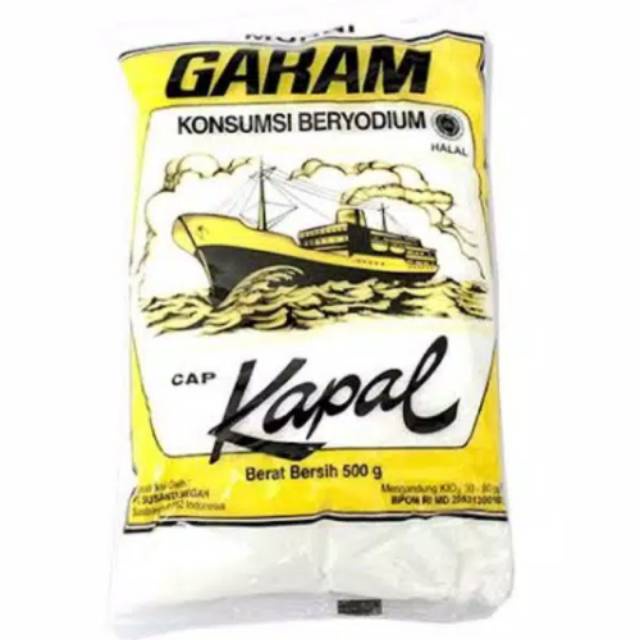 

(500 gr) GARAM CAP KAPAL Beryodium 100% Garam Asli