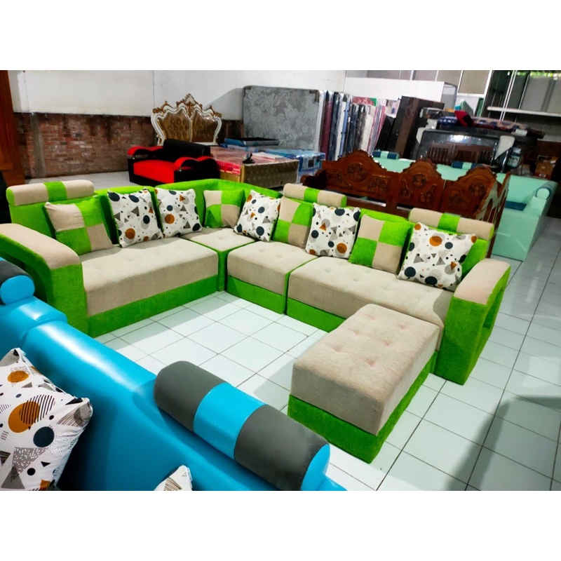 SOFA L PANJANG TANGAN BOLONG