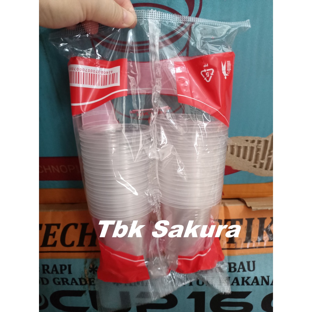 Gelas Aqua 220ml isi 50pcs / Gelas plastik
