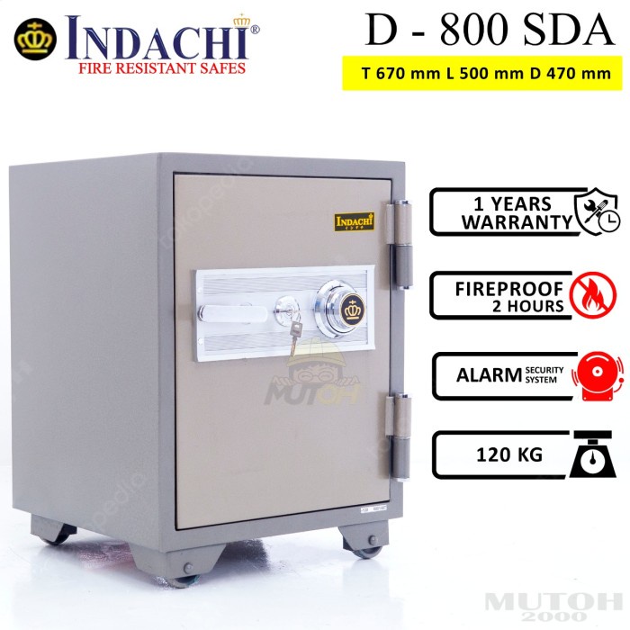 Brankas Brankas Brangkas Indachi D-800 Sda Tahan Api Alarm Anti Maling