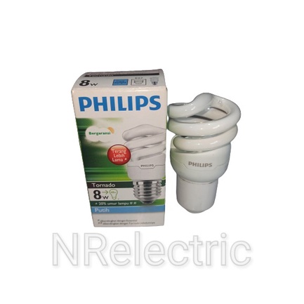 LAMPU PHILIPS TORNADO 8 Watt / spiral