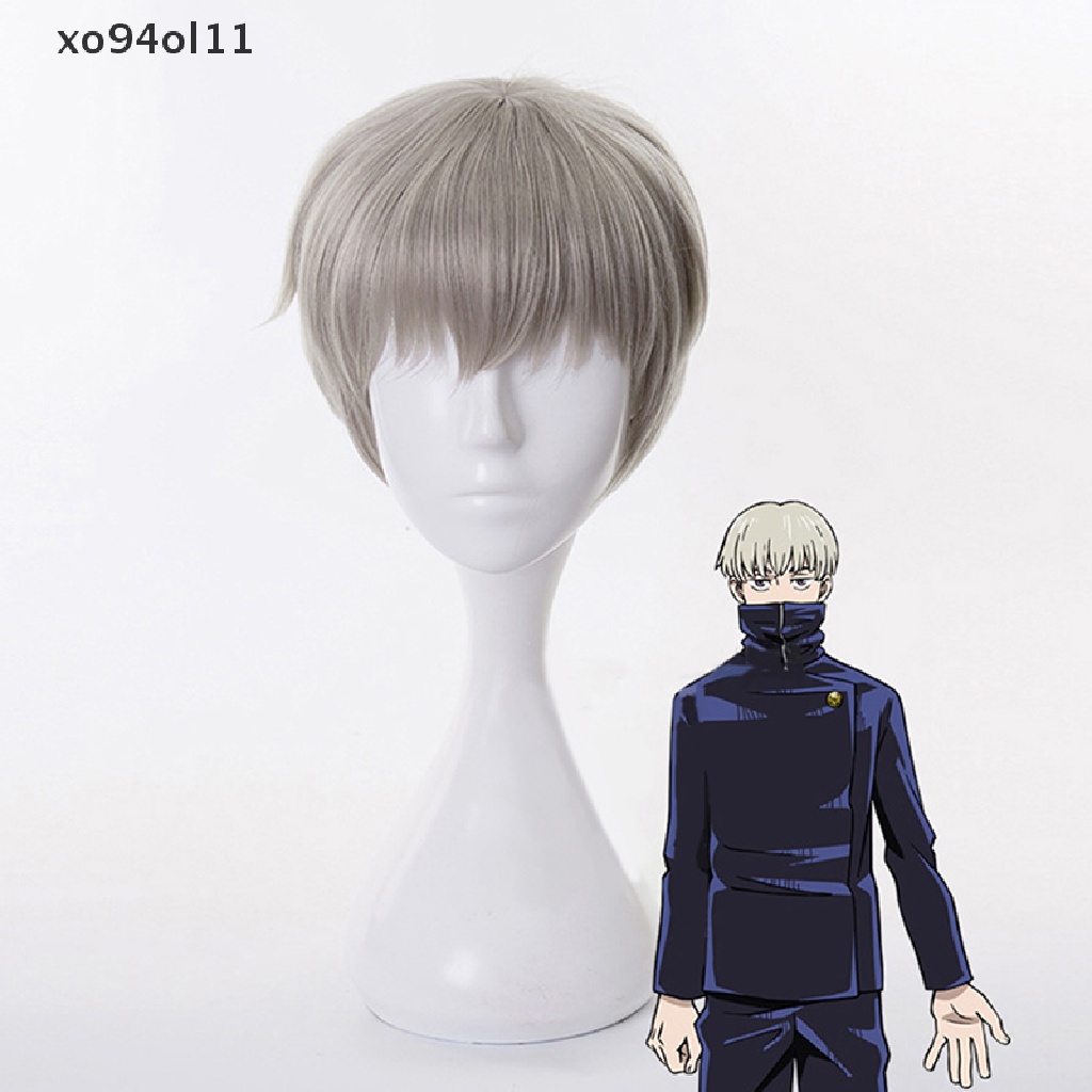 Wig Serat Tahan Panas Pendek XO Anime Jujutsu Kaisen Toge Inumaki Cosplay Grey OL