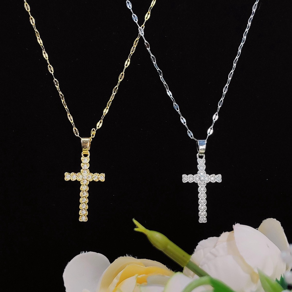 Kalung Liontin Salib Full Love Terbaru Kekinian JY07