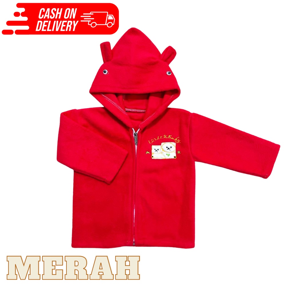 Cod Jaket Anak Perempuan Laki Model Hoodie Usia 3-12 Bulan Baju Baby Gracia