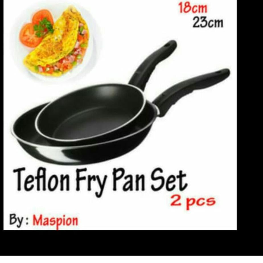 Stok Baru TEFLON 2IN1 FRYPAN 18 CM +23 CM TEPLON ANTI LENGKET 1 SET ISI 2 TEFLON MURAH