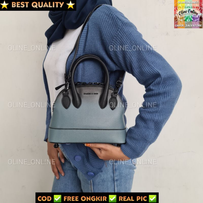 [oline_online] 12.22 tas harmonee gradasi colorful orange sunset holographic pink beige cream green blue harmoni ck harmony dome satchel small mini size bag shoulder bag