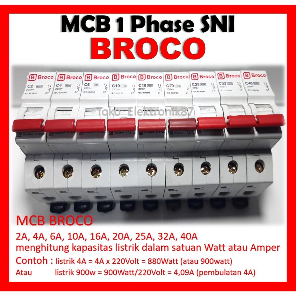MCB Broco 1 Phase SNI LMK