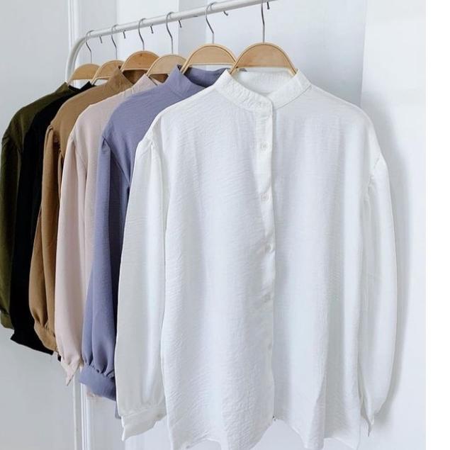 Langsung Order grosir_solo || AISA BLOUSE CRINKLE AIRFLOW / River Blouse Oneck longsleeve / River bl