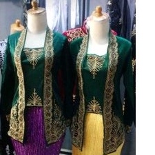 kebaya wanita Kebaya Domas Bludru Hijau Botol