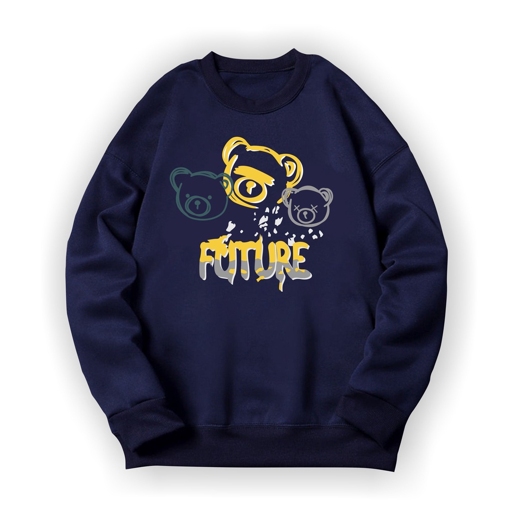 Future Bear Sweatshirt Basic II Sweater Crewneck Print DTF II Sz M - XL Anak &amp; Dewasa ( Pria &amp; Wanita )