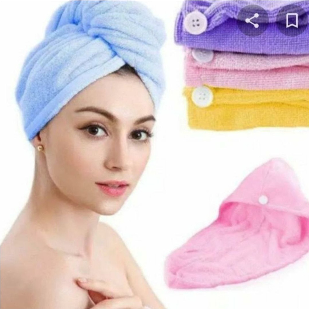 Handuk Kepala Keramas Pengering Dewasa - Handuk Keramas Microfiber Pengering Rambut - Handuk Microfi