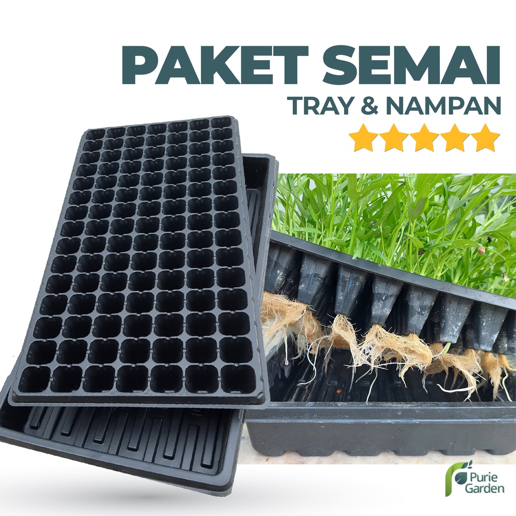 Paket Tray Semai &amp; Nampan Tray Pot Semai Benih Bibit PG KDR