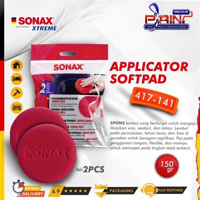 SONAX Applicator Softpad 2 Pcs 417-141 Busa Pad Aplikator Sponge Wax