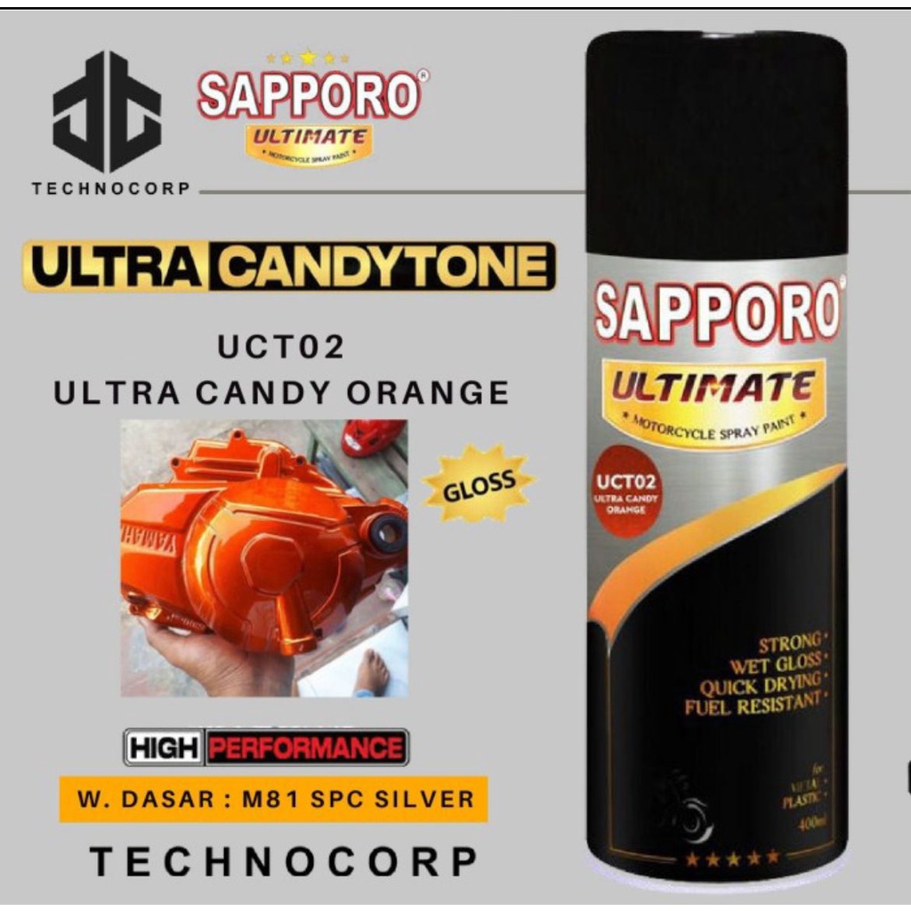 

Cat SAPPORO ULTIMATE UCT02 ULTRA CANDY ORANGE CANDYTONE RED 400ML