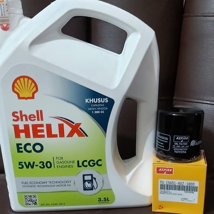 Paket Oli Shell Helix ECO 5W-30 + Filter Oli Agya/ Ayla/ Sigra/ Calya