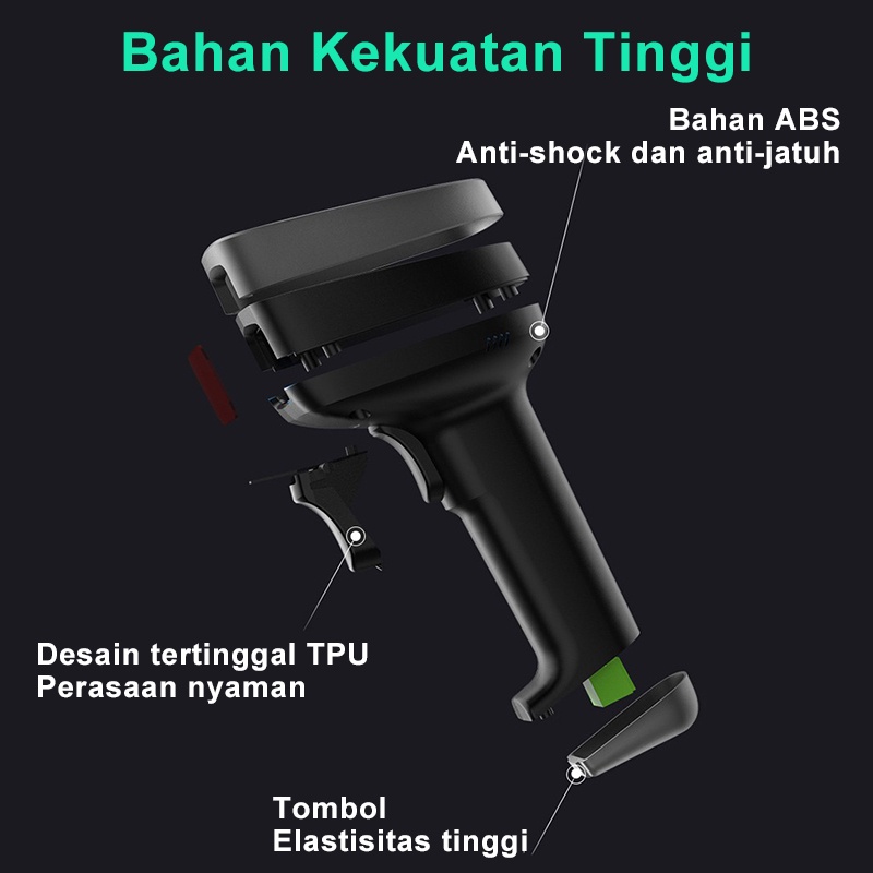 Deli Barcode Scanner Profesional Wireless Transmisi 100m Barcode Scanner Laser 25 Jenis Barcode Tangan Nirkabel Genggam 1D Scanner