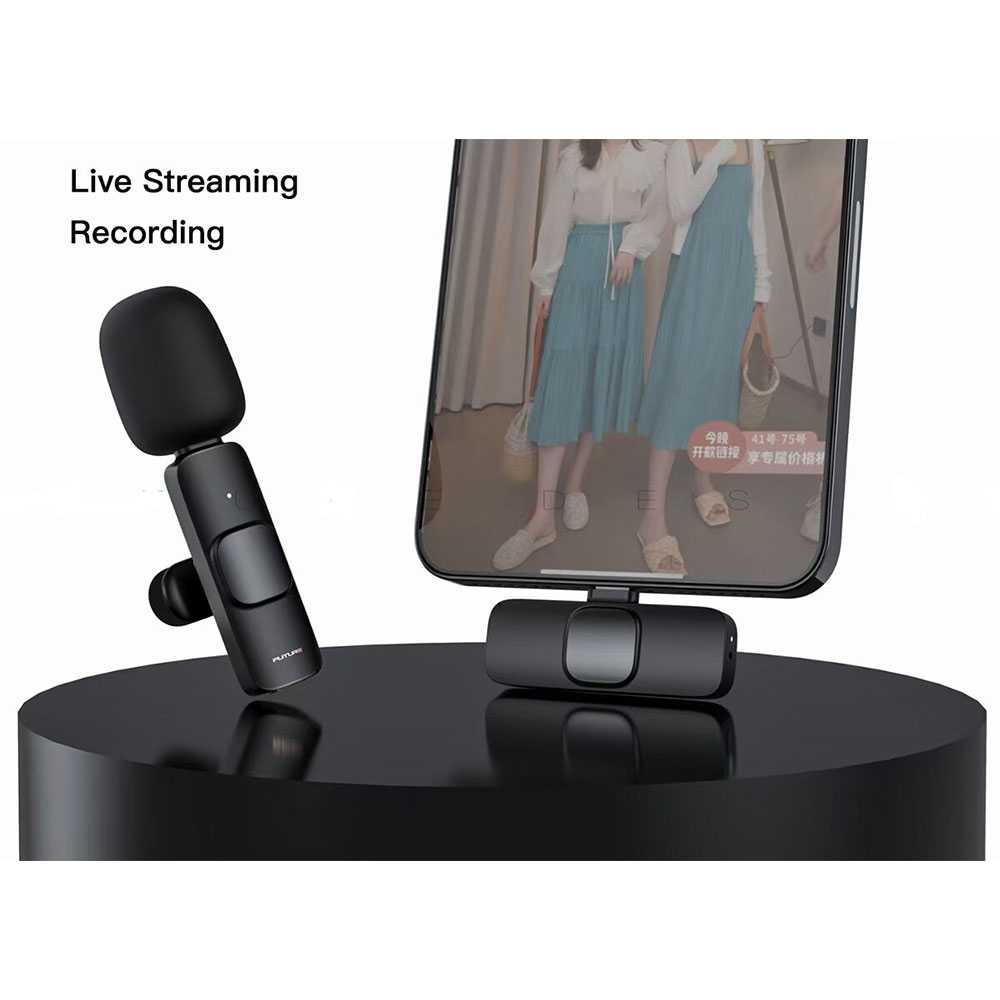 Clip On HP Iphone Ubeamer Wireless Mircophone Clip on Lavalier Lapel Microphone Vlogger Youtuber  Interview Livestream Lightning - UB378