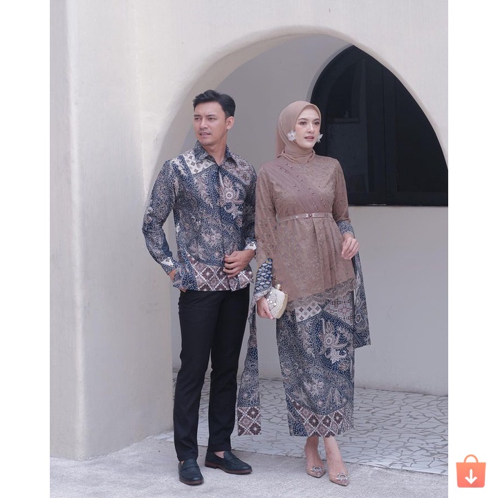 AMEERA COUPLE Kebaya Couple Wisuda Modern Baju Kebaya Brukat Lamaran Tunangan Baju Batik Kondangan Terbaru