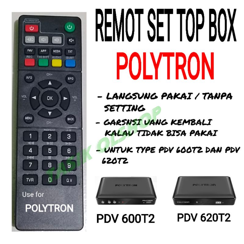 REMOT SET TOP BOX POLYTRON 81J067 PDV-600T2 PDV-620T2 PDV-709T2 REMOT STB POLYTRON