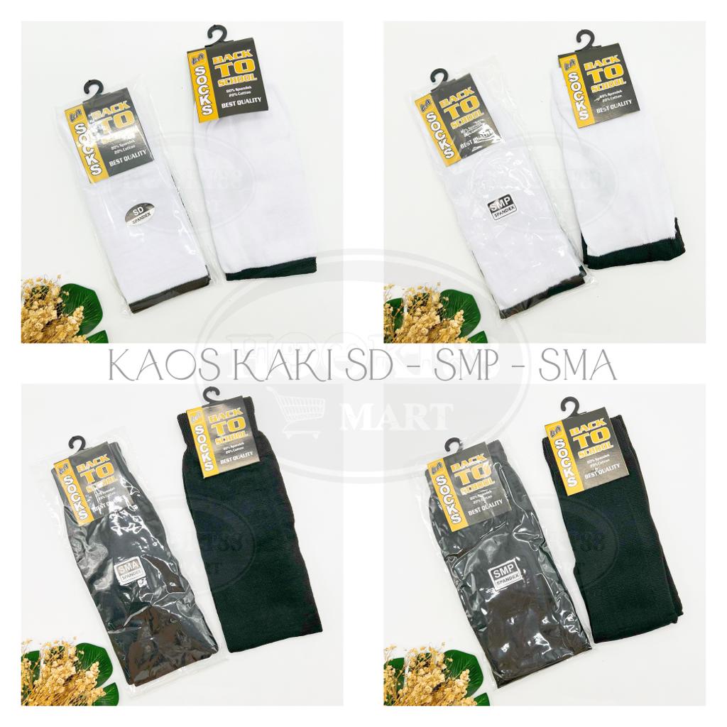 [ SATUAN ] HK Kaos Kaki Sekolah Hitam Putih Anak SD-SMP-SMA