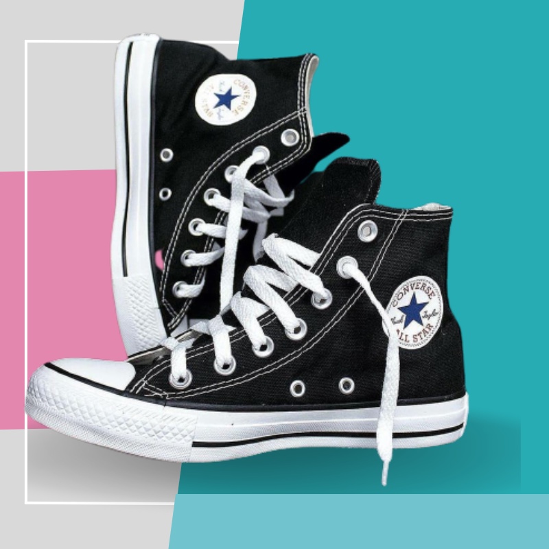 Sepatu Allstar Tinggi / Sepatu Convers Chuck Taylor Classic High / Sepatu sekolah hitam putih murah