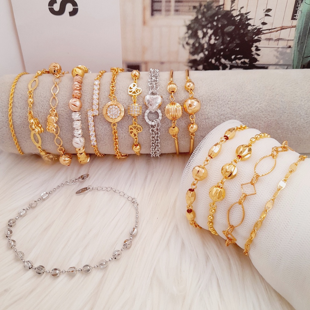 Gelang Xuping Gold Lapis Emas 18k Rantai Kecil Motif Sisik - BB096