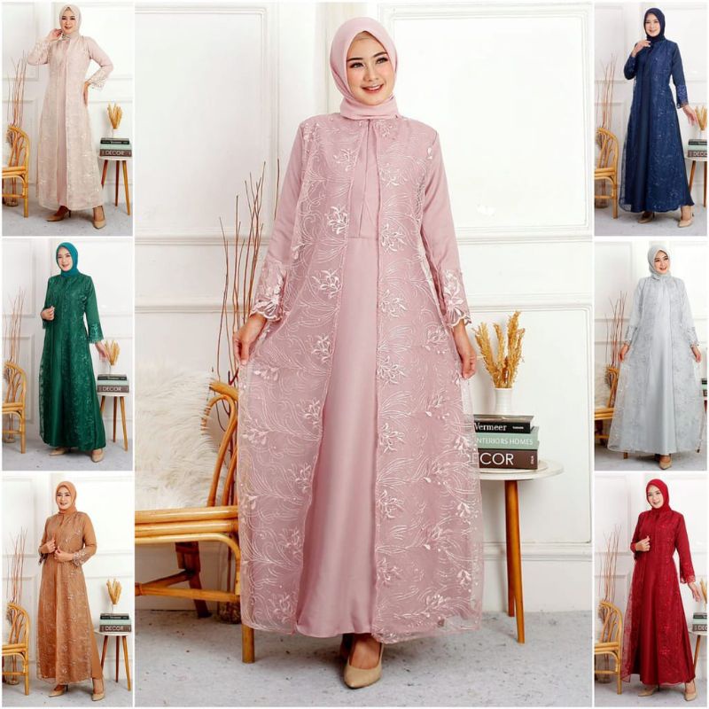 GAMIS LEBARAN MAXI ALLSIZE- JUMBO XXL GAMIS HENA BUSUI TILLE BORDIR