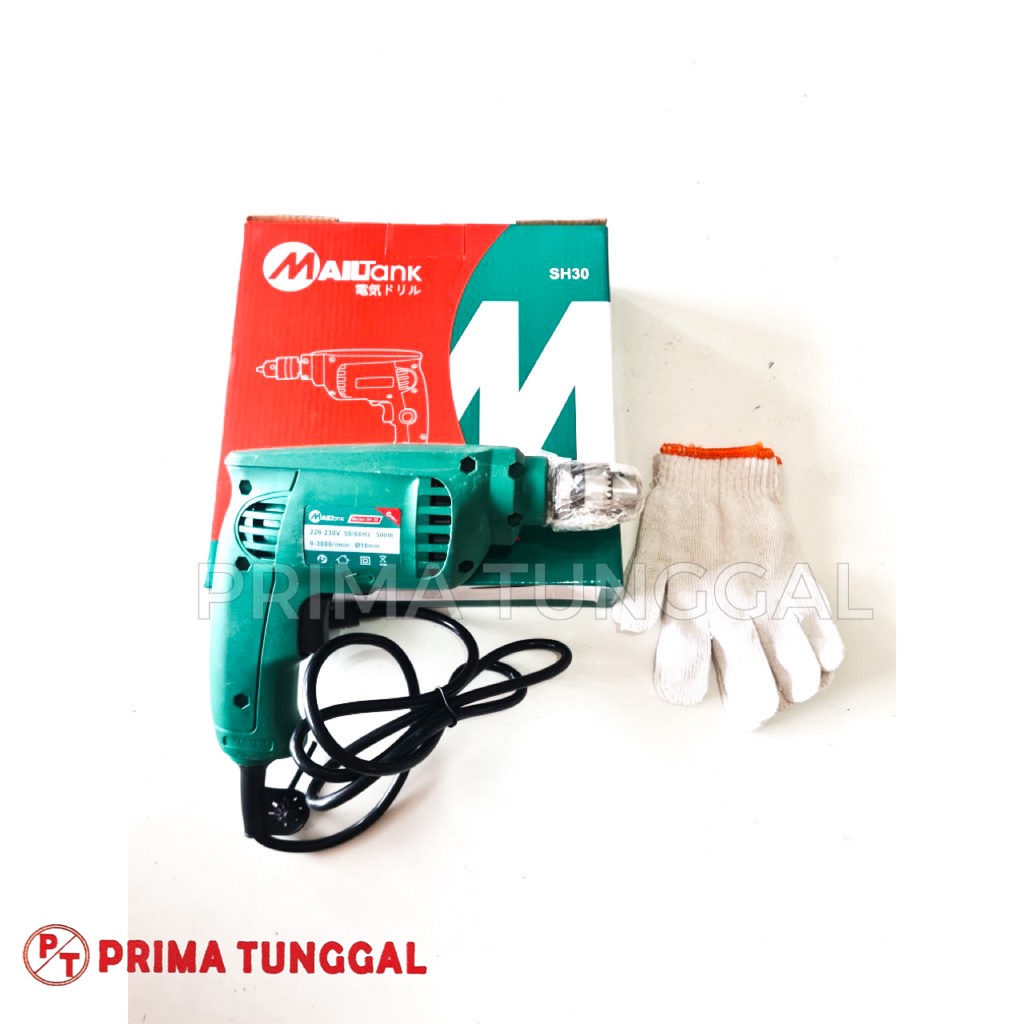 Mesin Bor Listrik 10 MM Electric Drill Mailtank Bolak Balik Bor Tangan