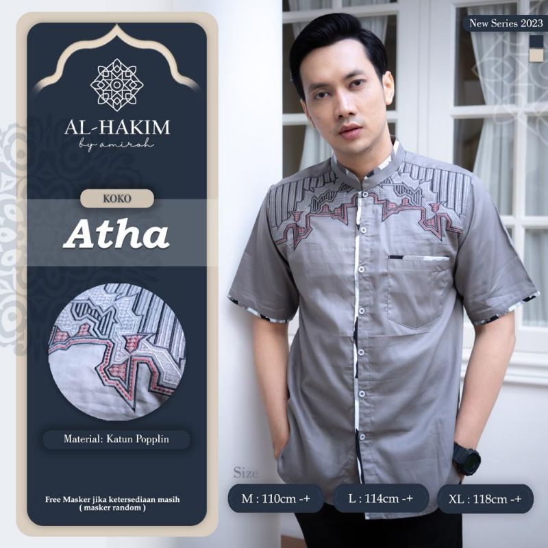 KOKO ATHA ORI AL HAKIM BY AMIROH • Baju Koko Lengan Pendek