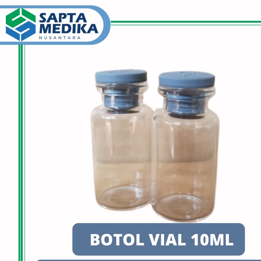 Botol Vial Tutup Karet Abu-Abu/Botol Penicilin - 10ml/20ml