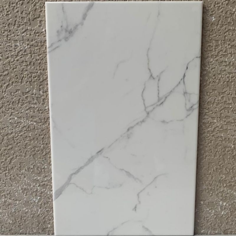 {ONGKIR DILUAR APLIKASI} Keramik Dinding Glossy Carara 25x40 HYPNO BIANCO Mulia Motif Random