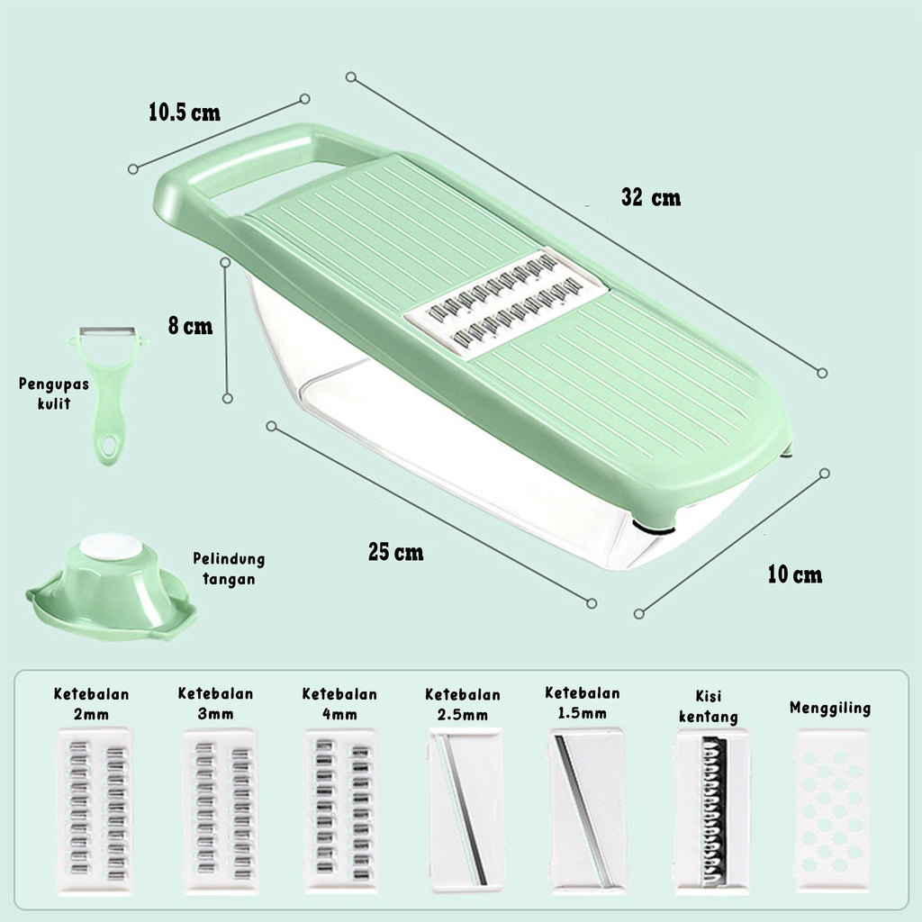 pemotong Pengiris Parutan Serbaguna Sayur &amp; Buah Multifunctional Vegetable Cutter Fruit Slicer
