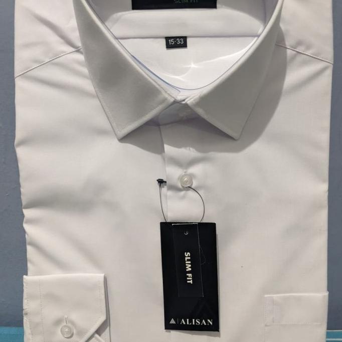 Kemeja ALISAN POLOS SLIMFIT lengan panjang (100% ORI)