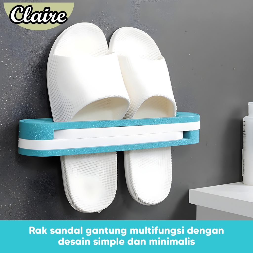 Rak Sandal Gantung Lipat 3 in 1 / Rak Sandal Tempel Dinding