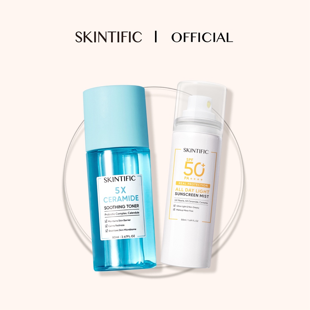 SKINTIFIC 5X Ceramide Soothing Toner Skin Barrier Repair + Sunscreen Spray SPF50 PA++++