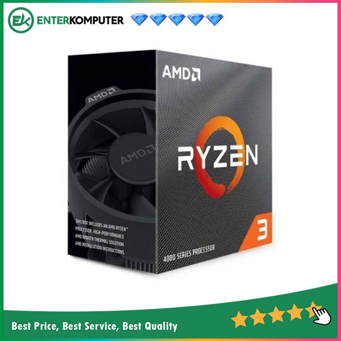 AMD Ryzen 3 4300G 3.8Ghz Up To 4.0Ghz Cache 4MB 65W AM4 [BOX] - 4 Core - 100-100000144BOX - with Wraith Stealth Cooler