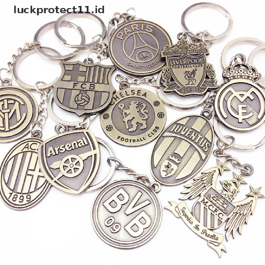 /Fashion Hot//// Logo Tim Klub Sepak Bola Gantungan Kunci Metal Keyholder Gantungan Kunci Mobil Untuk Eropa Countris Football Club Souvenir Untuk Fans Sepak Bola Sepak Bola.