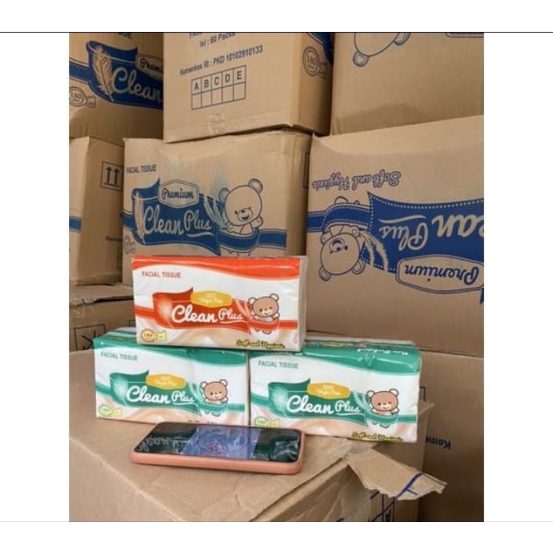 Tisu premium Clean Plus 180 Sheets 1 Dus Isi 60 Pcs,Tisu kartonan