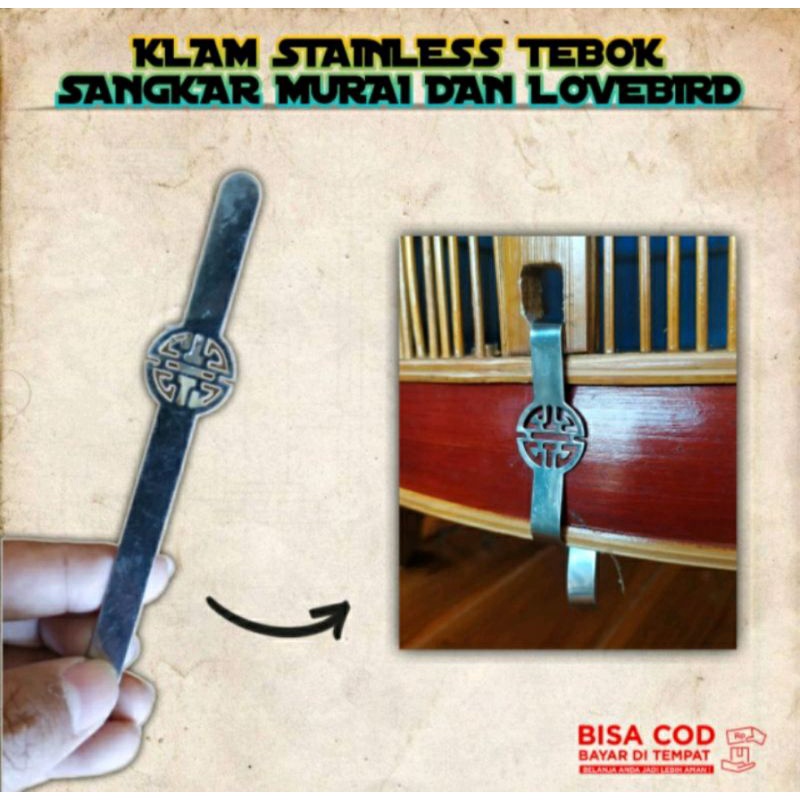 KLEM PENJEPIT SANGKAR BURUNG MURAI DAN LOVEBIRD