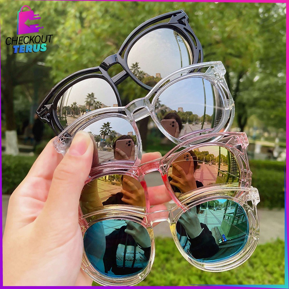 CT C671 Kacamata Kids Sunglasses Style Anak Korea Fashion Anak Kaca Mata Hitam Trendy Anti UV Import