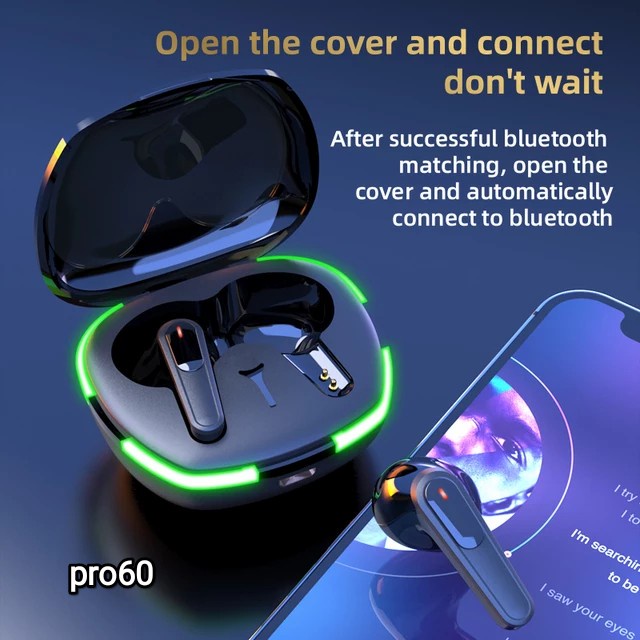 PRO70/PRO60 TWS Gaming Wireless Headphones 5.1 Bluetooth Earphones Touch Control Sports Headset Earbuds With Microphone