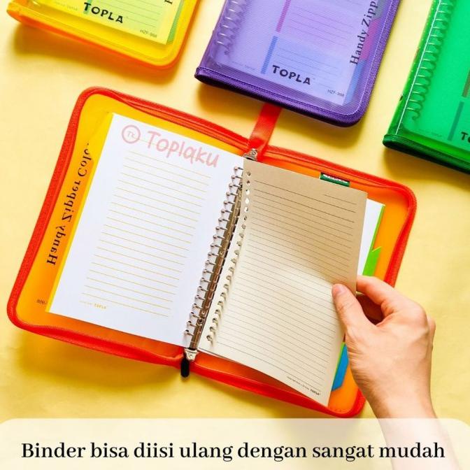 

HOT PROMO TOPLA COLOR ZIPPER BINDER NOTE MAP WARNA BUKU FILE RESLETING A5 B5