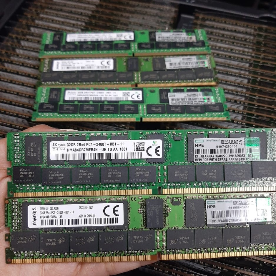 MEMORY RAM SERVER DDR4 32GB 2RX4 PC4-2400T ECC RDIMM SERVER RAM NEW KHUSUS UNTUK PC SERVER