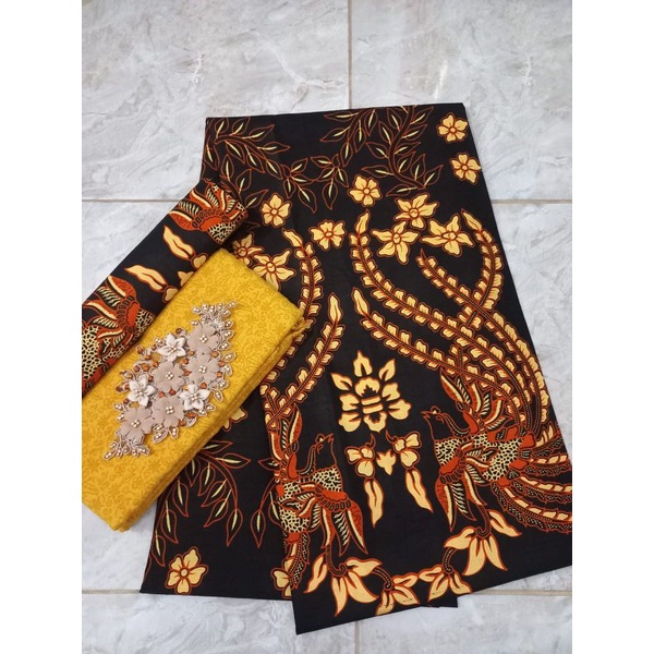 Jual Kain Batik Pekalongan Motif Emprit Abu Dan Sogan Kain Bahan Baju Batik Seragam Kebaya