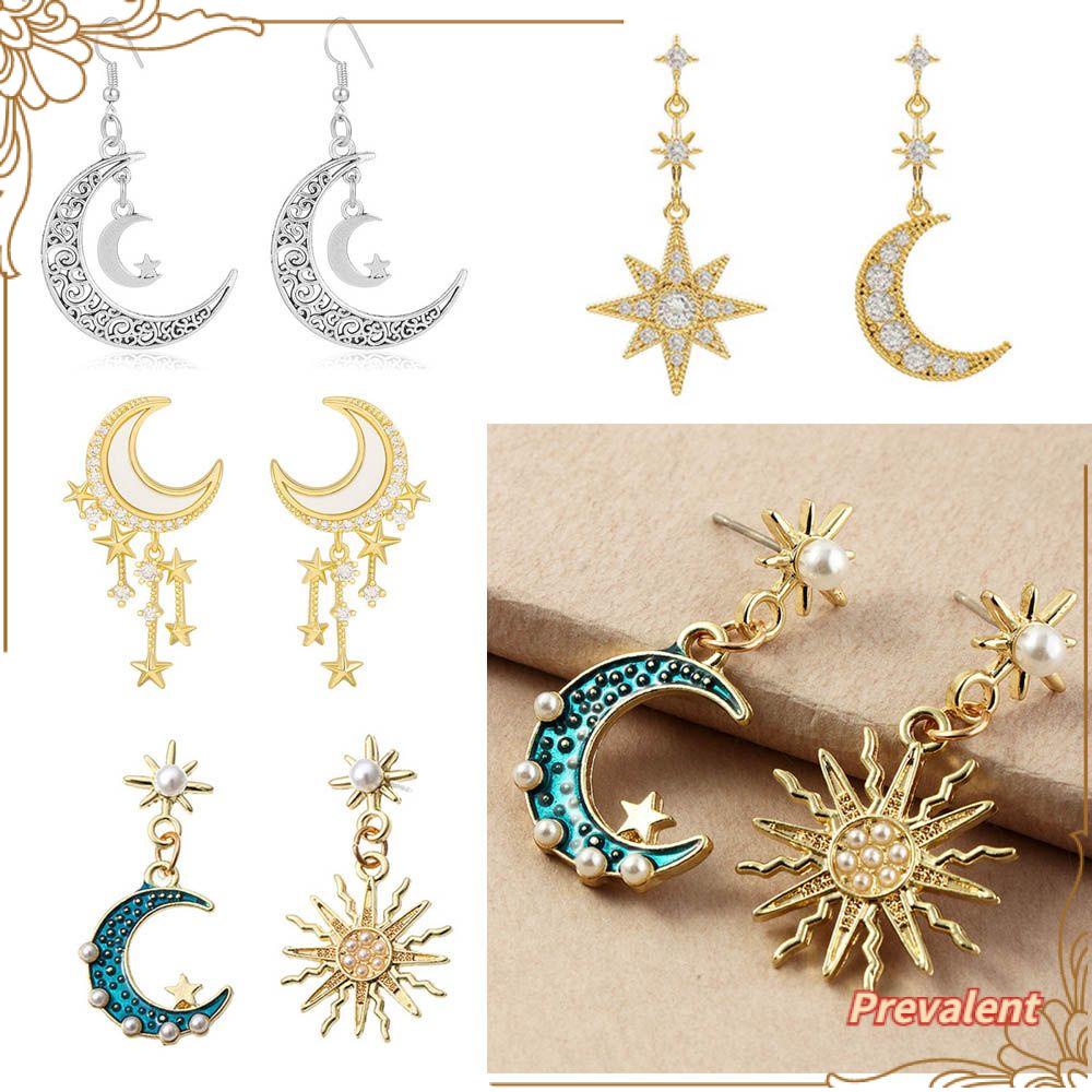 Preva Stud Earrings Ins Style Bintang Mewah S925 Anting Menjuntai Jarum