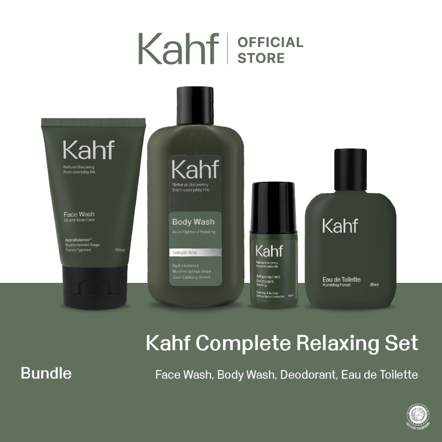 Kahf Complete Relaxing Set Perlengkapan Perawatan Diri Saat Adventure - Hobinde Official Store